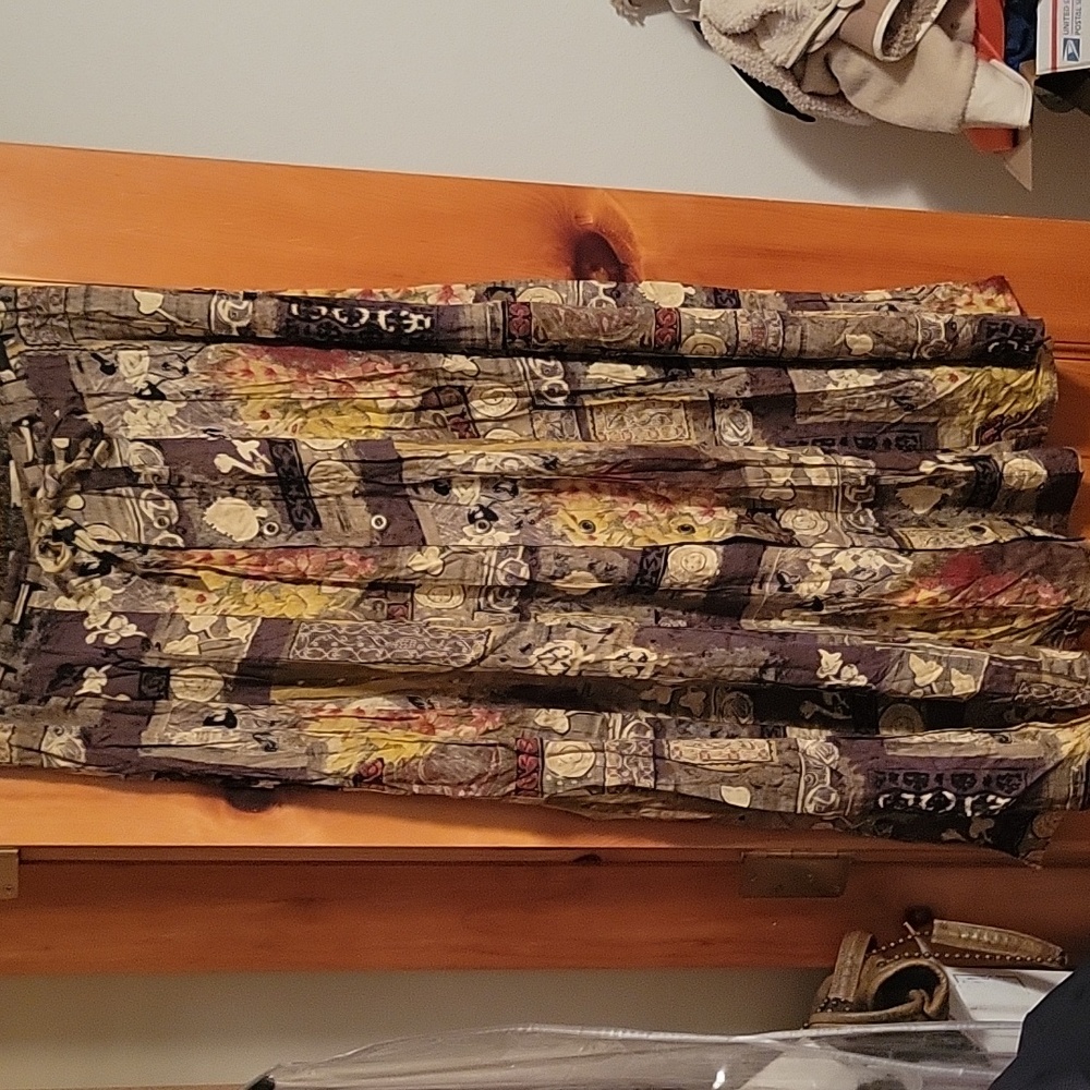 Drawstring waist Reversible button-up Maxi Skirt  one size